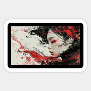 Cyberpunk Geisha Girl Anime Sticker